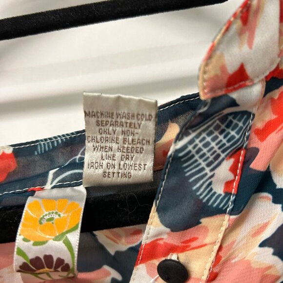 VGUC Mimi Chica Floral Mini Dress Short Sleeves Elastic Waist Vintage Look Small - Picture 4 of 14